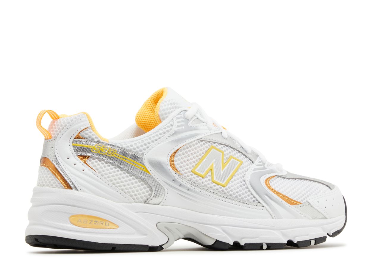 New Balance 530 White Vibrant Apricot Silver Metallic