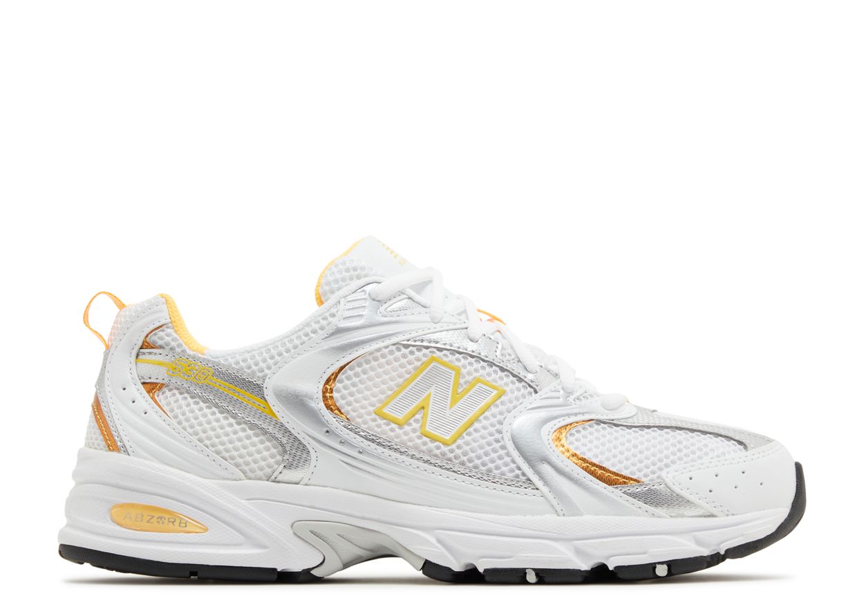 New Balance 530 White Vibrant Apricot Silver Metallic